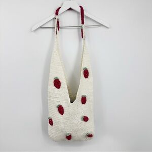 Strawberry Crochet Cross Body Bag Boho Fairycore